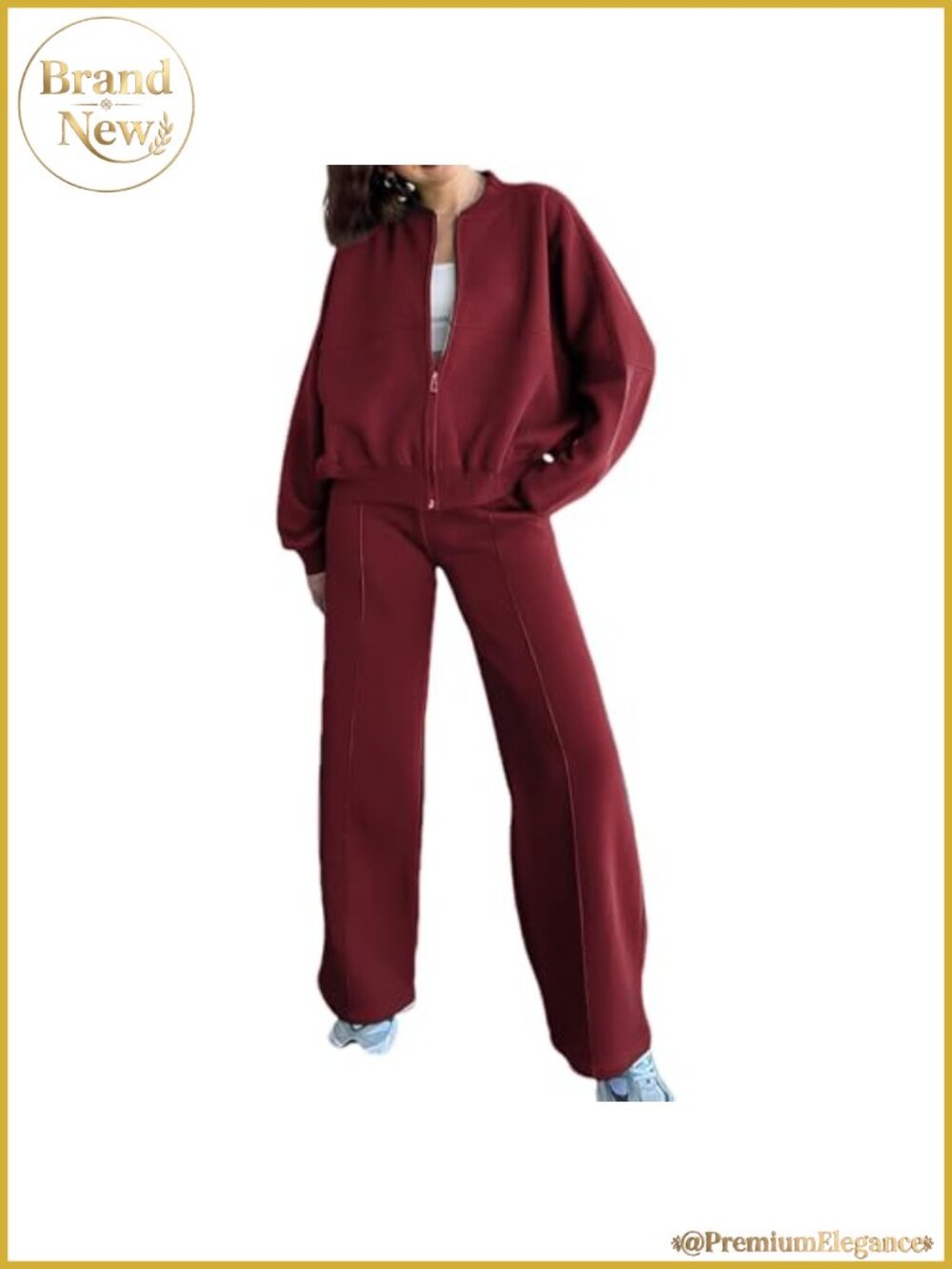 Women's Casual Tracksuit Set Zip Jacket Jogger Pants Sweatsuit